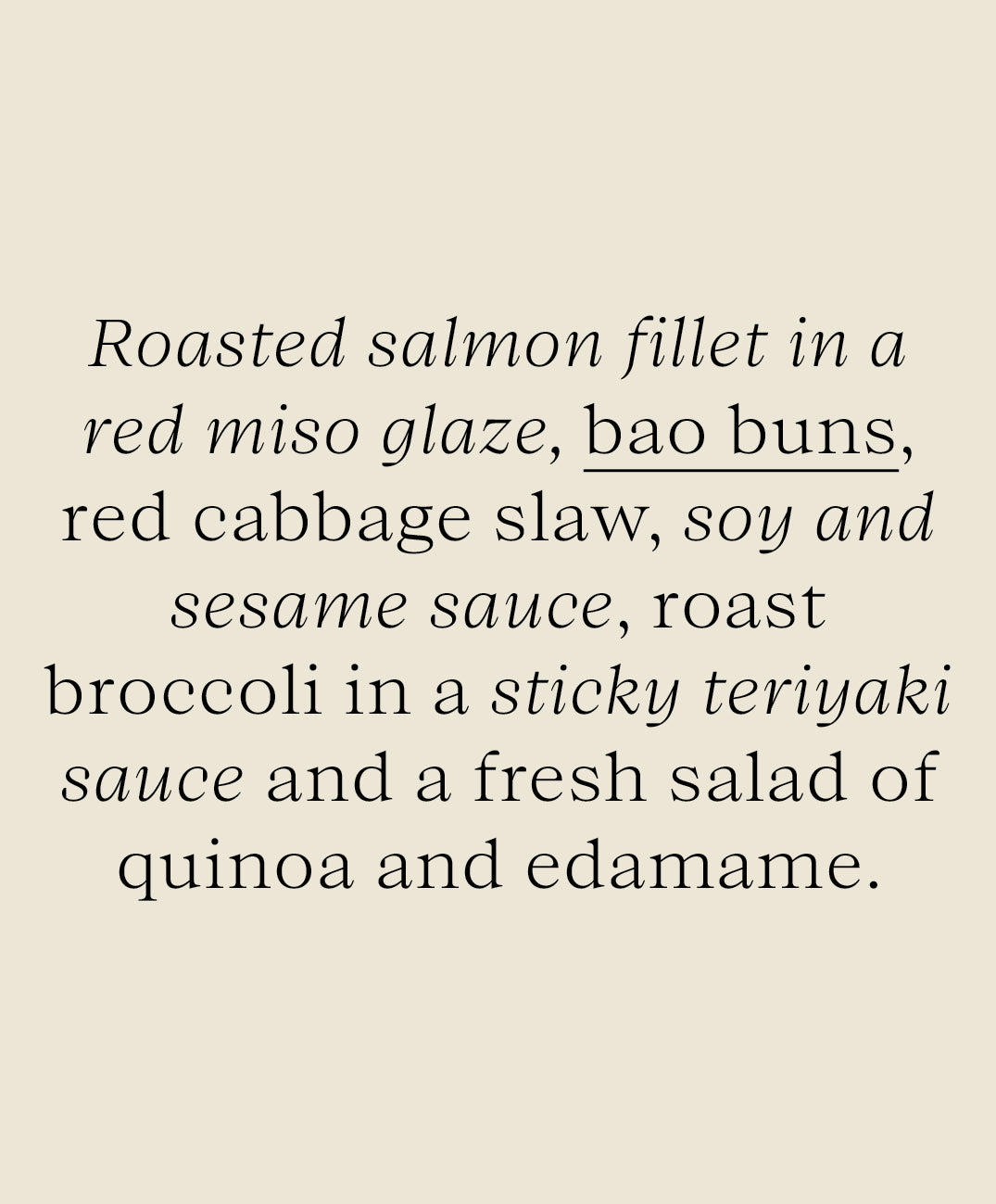 Miso Salmon & Bao Buns Party served with Sticky Teriyaki Roast Broccoli