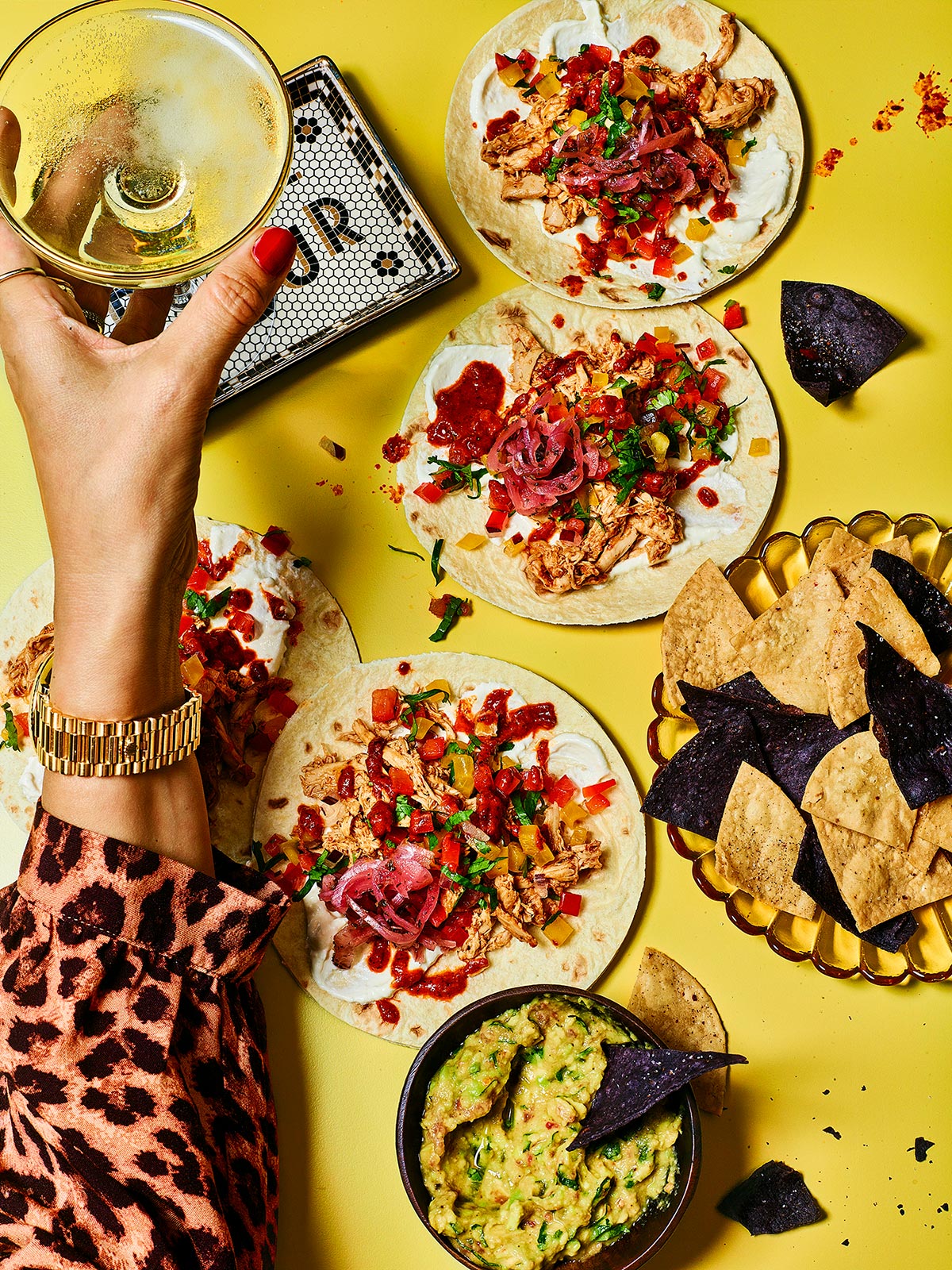 Tacos with Slow Roasted Chipotle and Citrus Marinated Chicken
