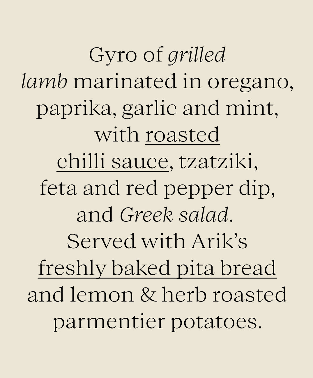 The Big Fat Greek BBQ Box - Grilled Marinated Lamb Gyro with Greek Salad and Dips