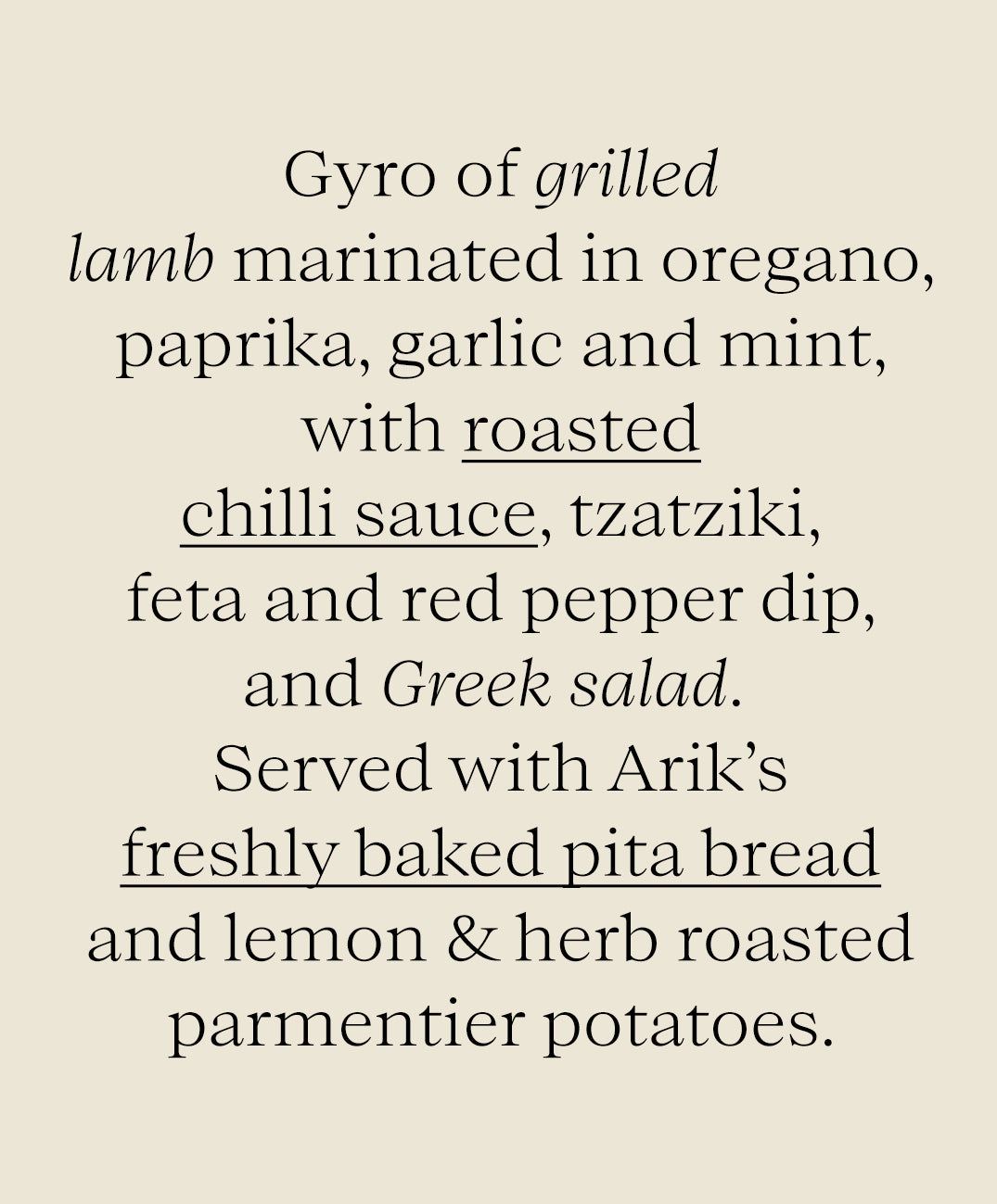 The Big Fat Greek Box - Grilled Marinated Lamb Gyro with Greek Salad and Dips