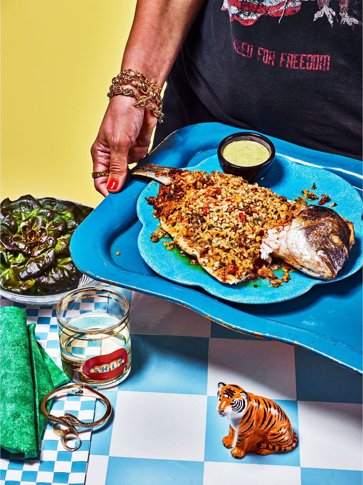 Whole Roasted Seabream Stuffed with Middle Eastern Freekeh