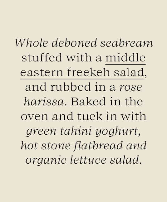 Whole Roasted Seabream Stuffed with Middle Eastern Freekeh